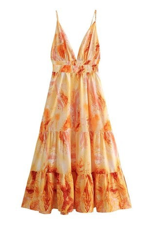 Folly Orange Tie Dye Dress - The Look By Lucy