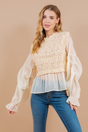 Jodi Cream Sweater/ Top - The Look By Lucy
