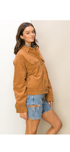 Juliana Camel Corduroy Shacket - The Look By Lucy