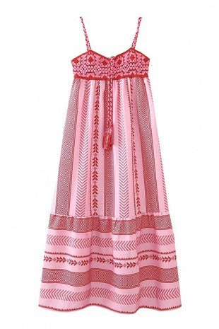 Addyson Pink Aztec Crochet Dress - The Look By Lucy