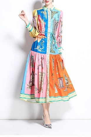 Alice Multi Printed Dress - The Look By Lucy