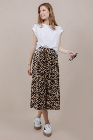 Angie Velvet Leopard Print Skirt