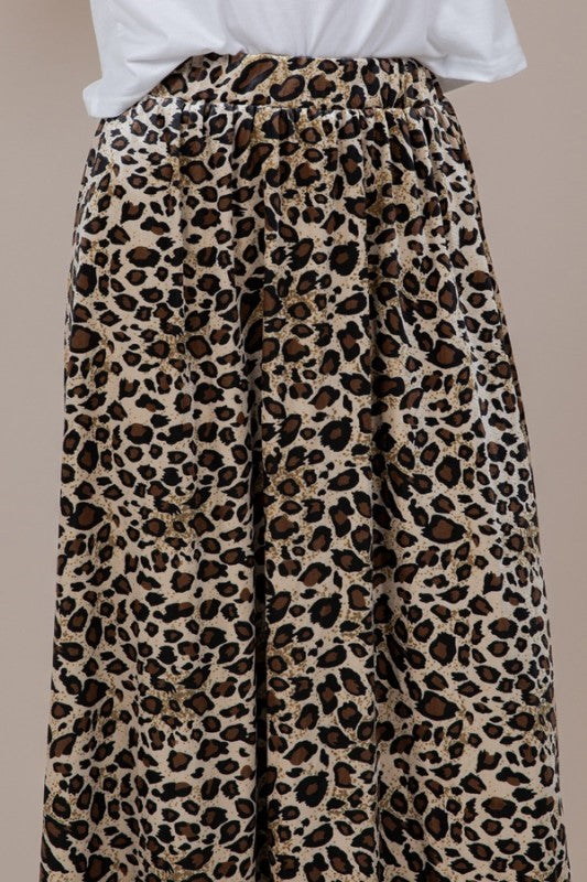 Angie Velvet Leopard Print Skirt