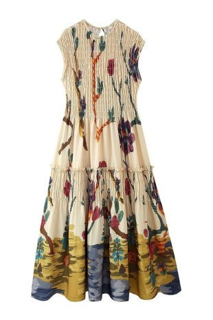 Bella-Rose Floral Print Smocked Dress - The Look By Lucy