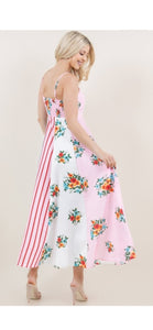 Blake Patchwork Maxi Dress with Smocked Back and Pockets - The Look By Lucy