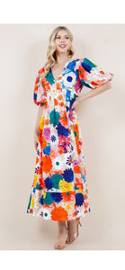Bridget Multi Color Floral Print Dress - The Look By Lucy
