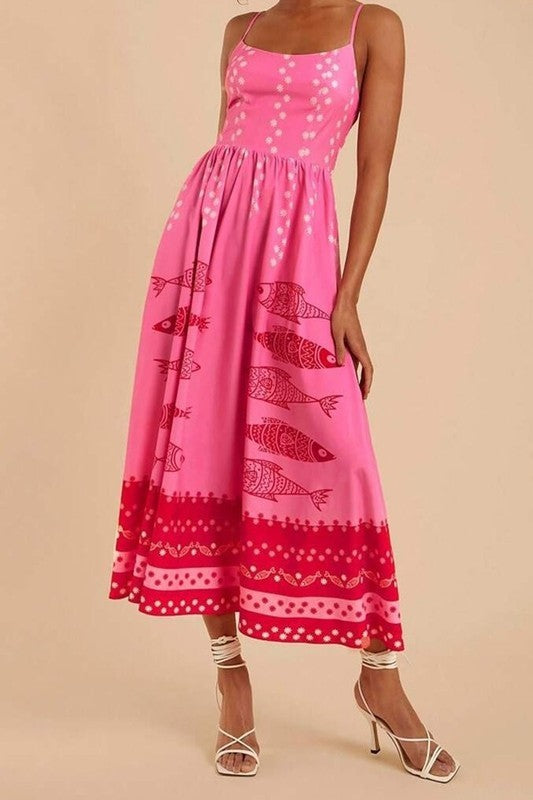 Bubbles Pink Fish Dress