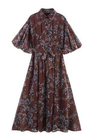 Cara Brown Floral Print Dress