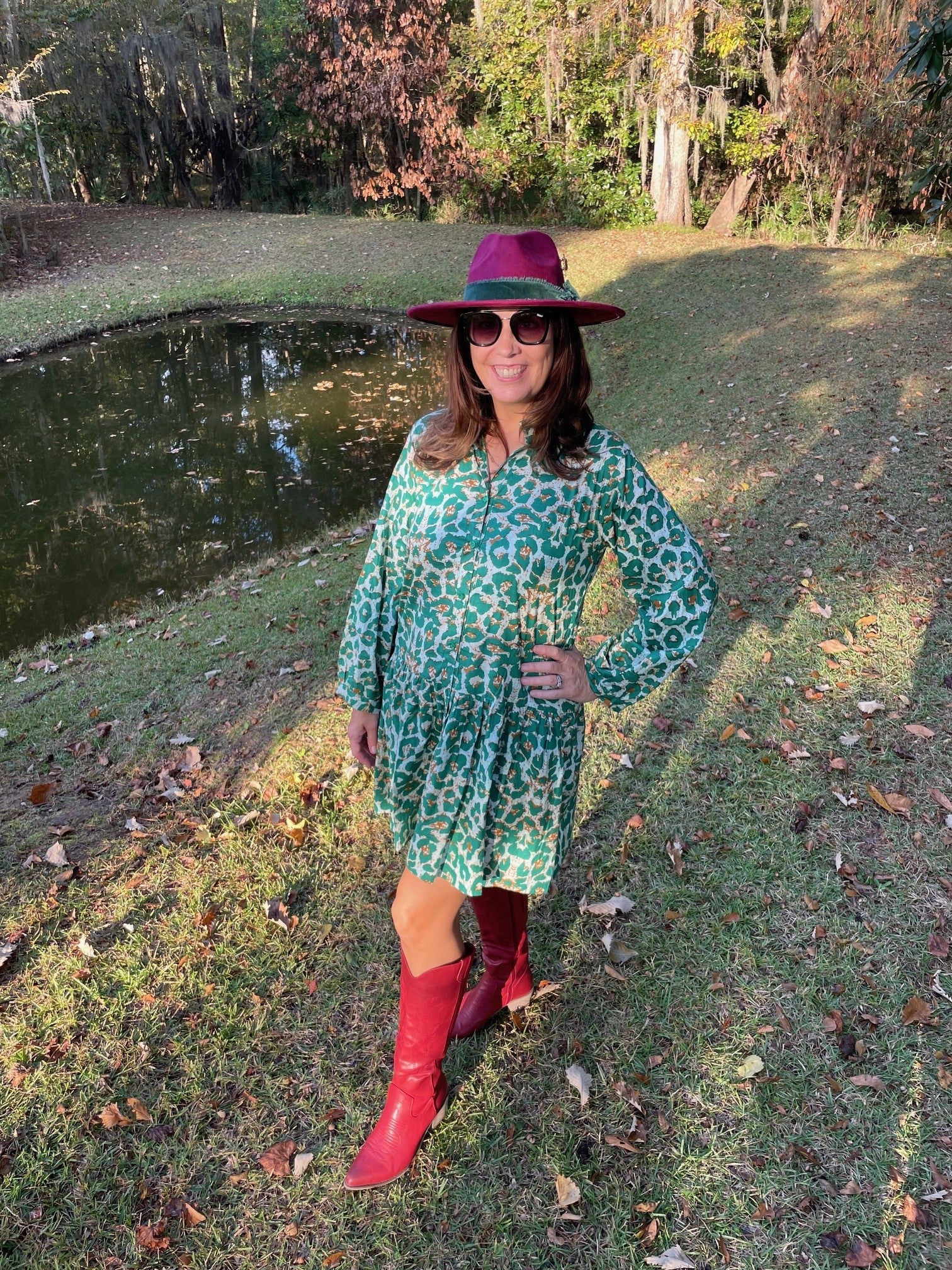 Denise Green Leopard Print Dress - The Look By Lucy