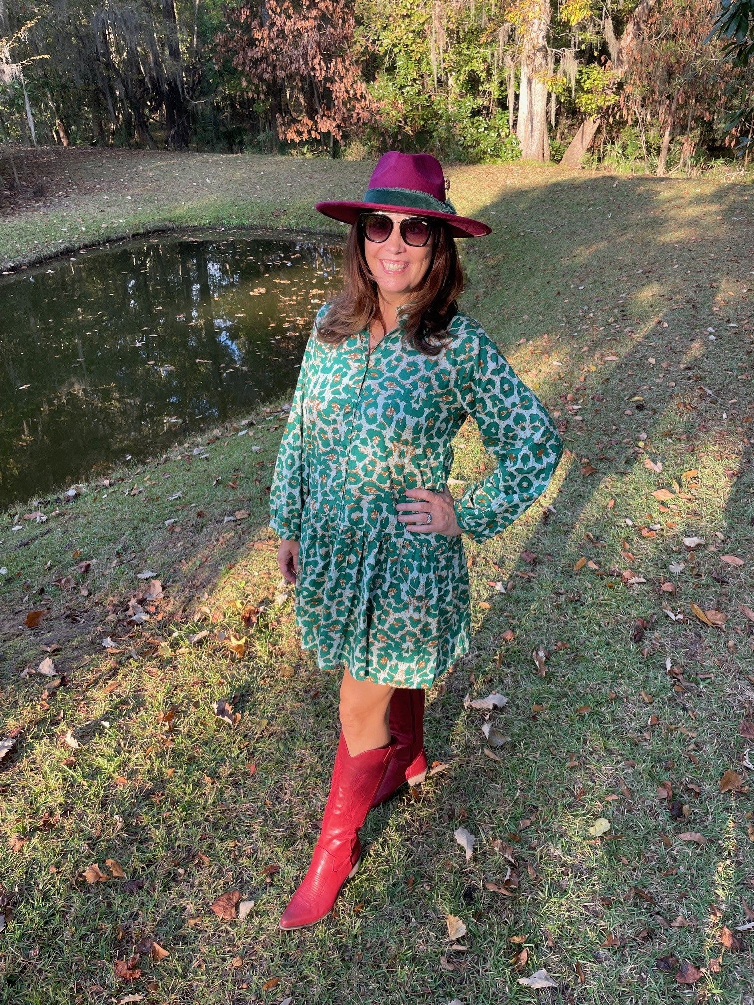 Denise Green Leopard Print Dress - The Look By Lucy