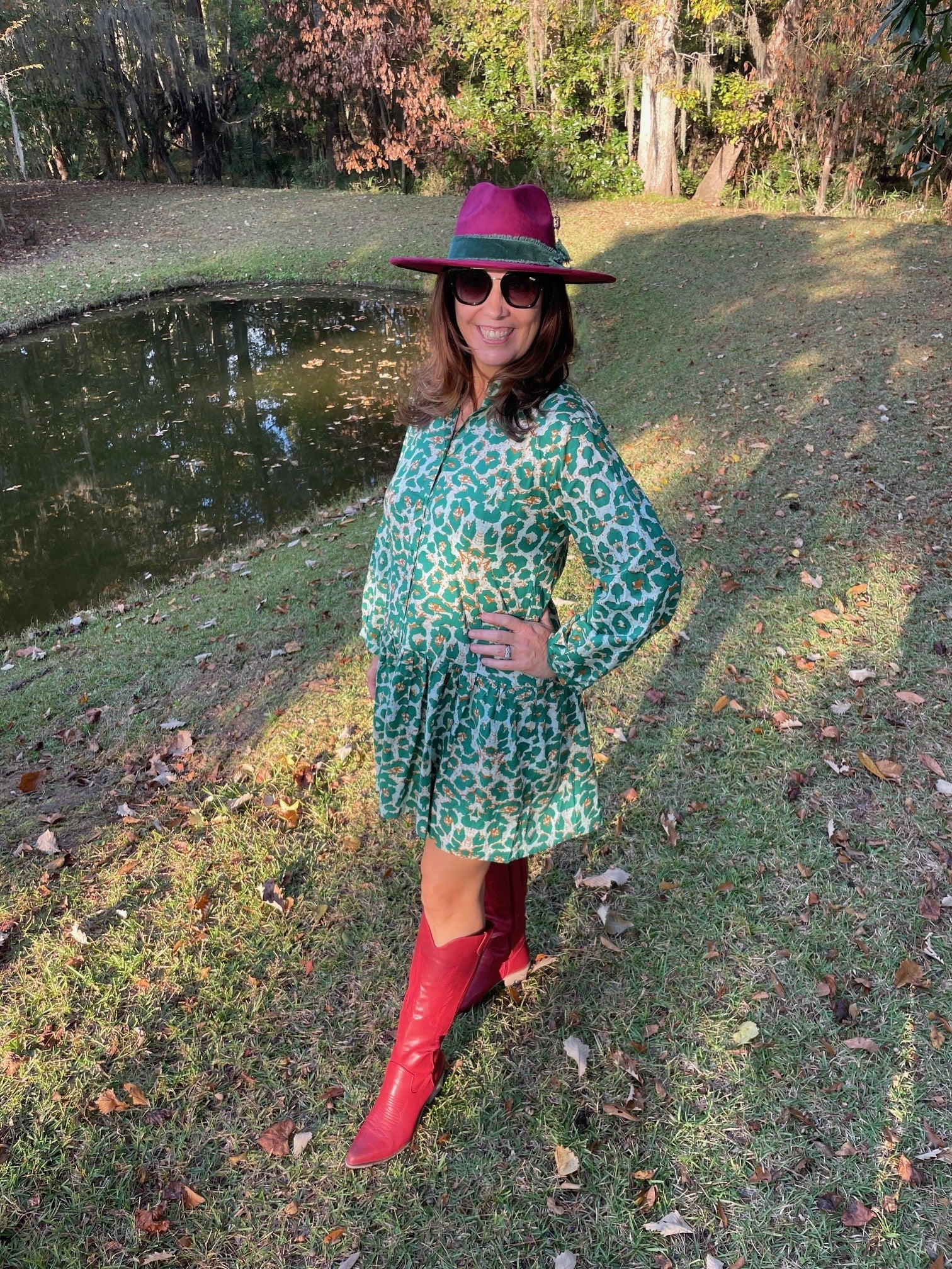 Denise Green Leopard Print Dress - The Look By Lucy