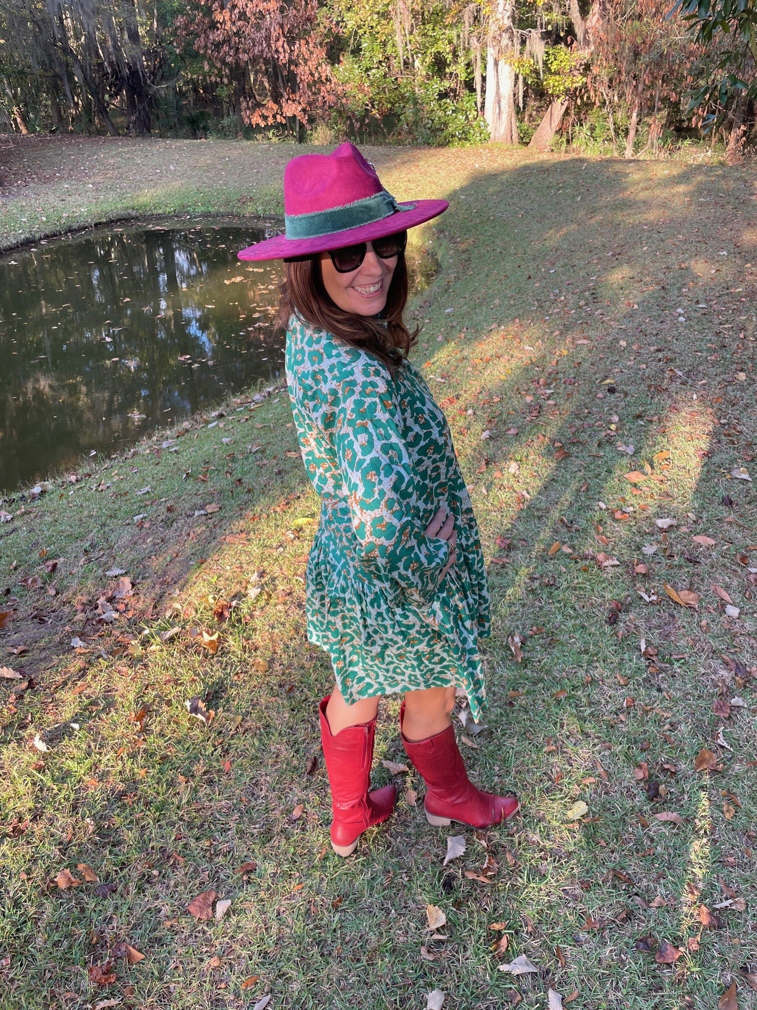 Denise Green Leopard Print Dress - The Look By Lucy