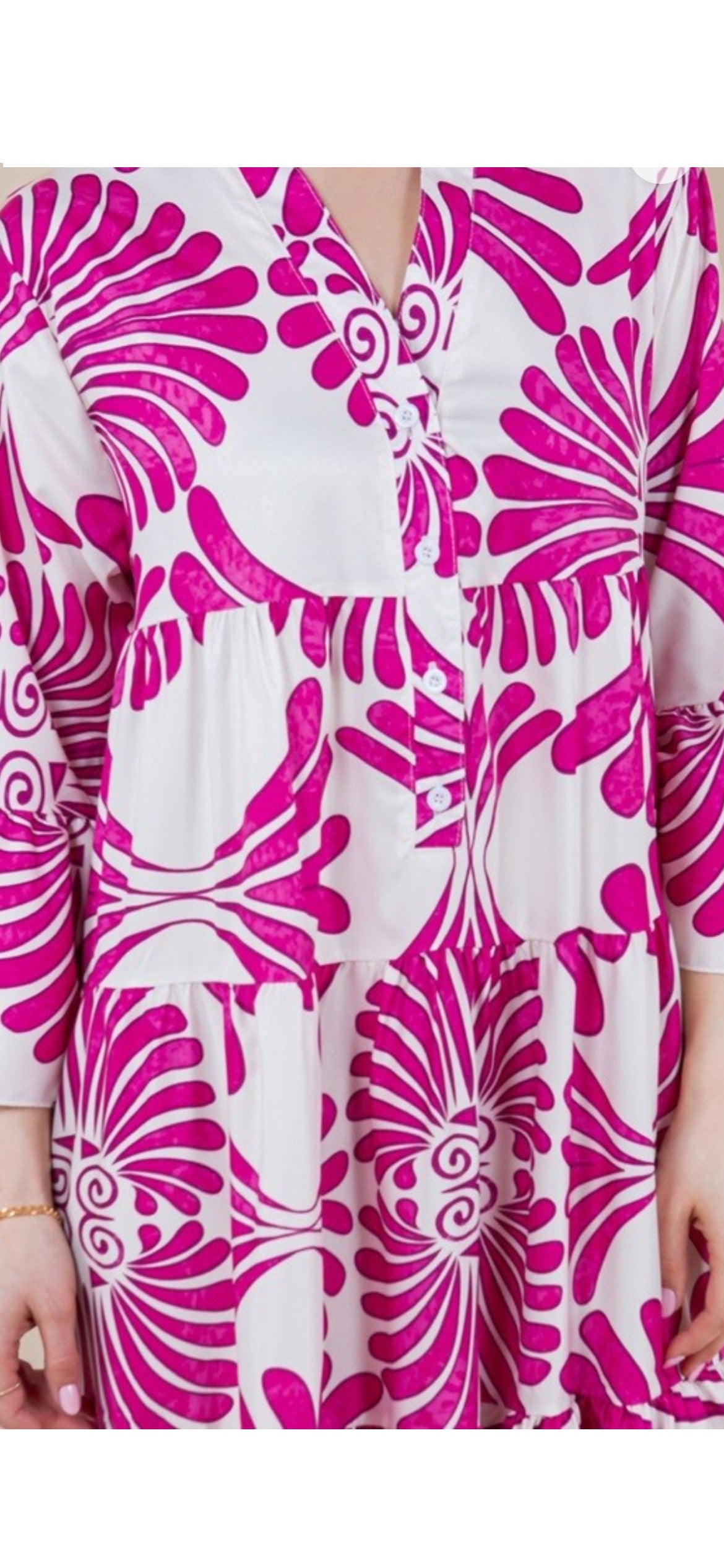 Elizabeth Pink Printed Dress - The Look By Lucy