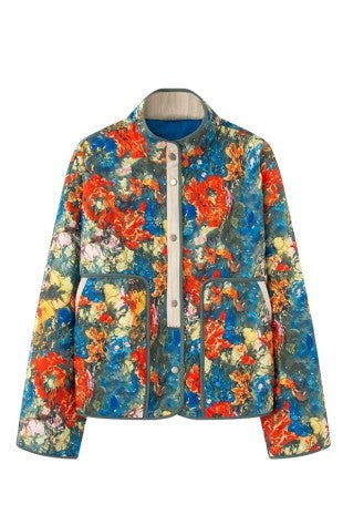 Emily Floral Print Quilted Jacket - The Look By Lucy