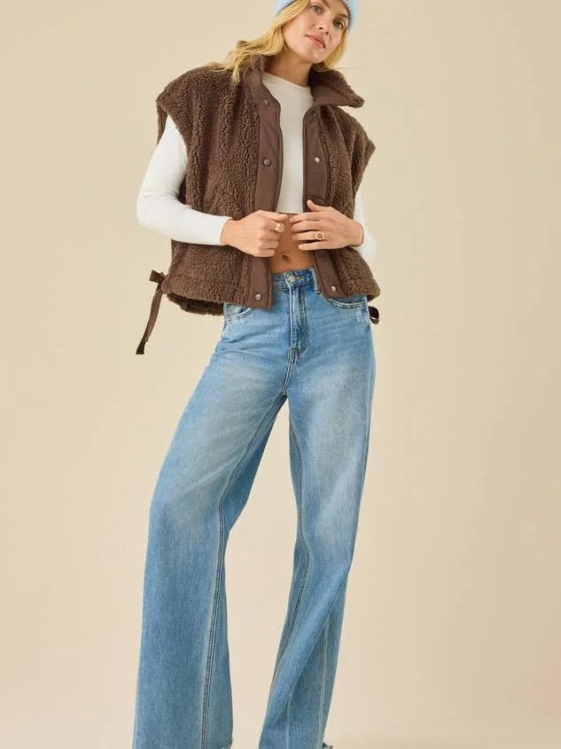 Autumn Brown Sherpa Vest