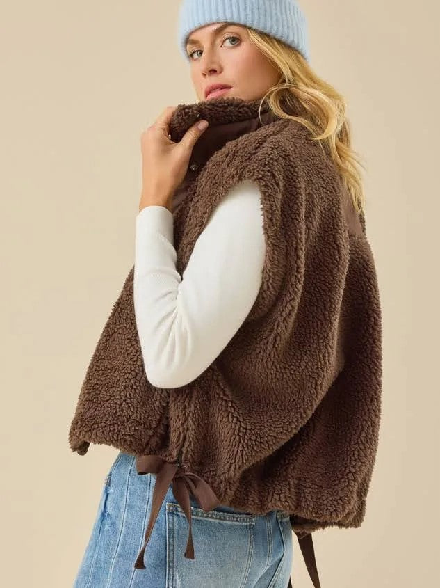 Autumn Brown Sherpa Vest
