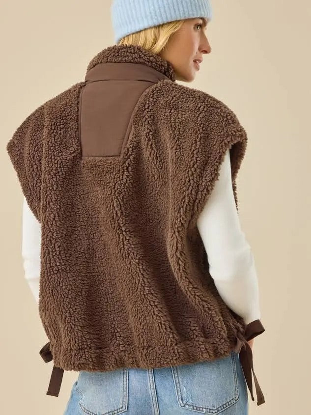 Autumn Brown Sherpa Vest