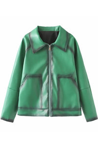 Ivy Green Faux Leather Jacket