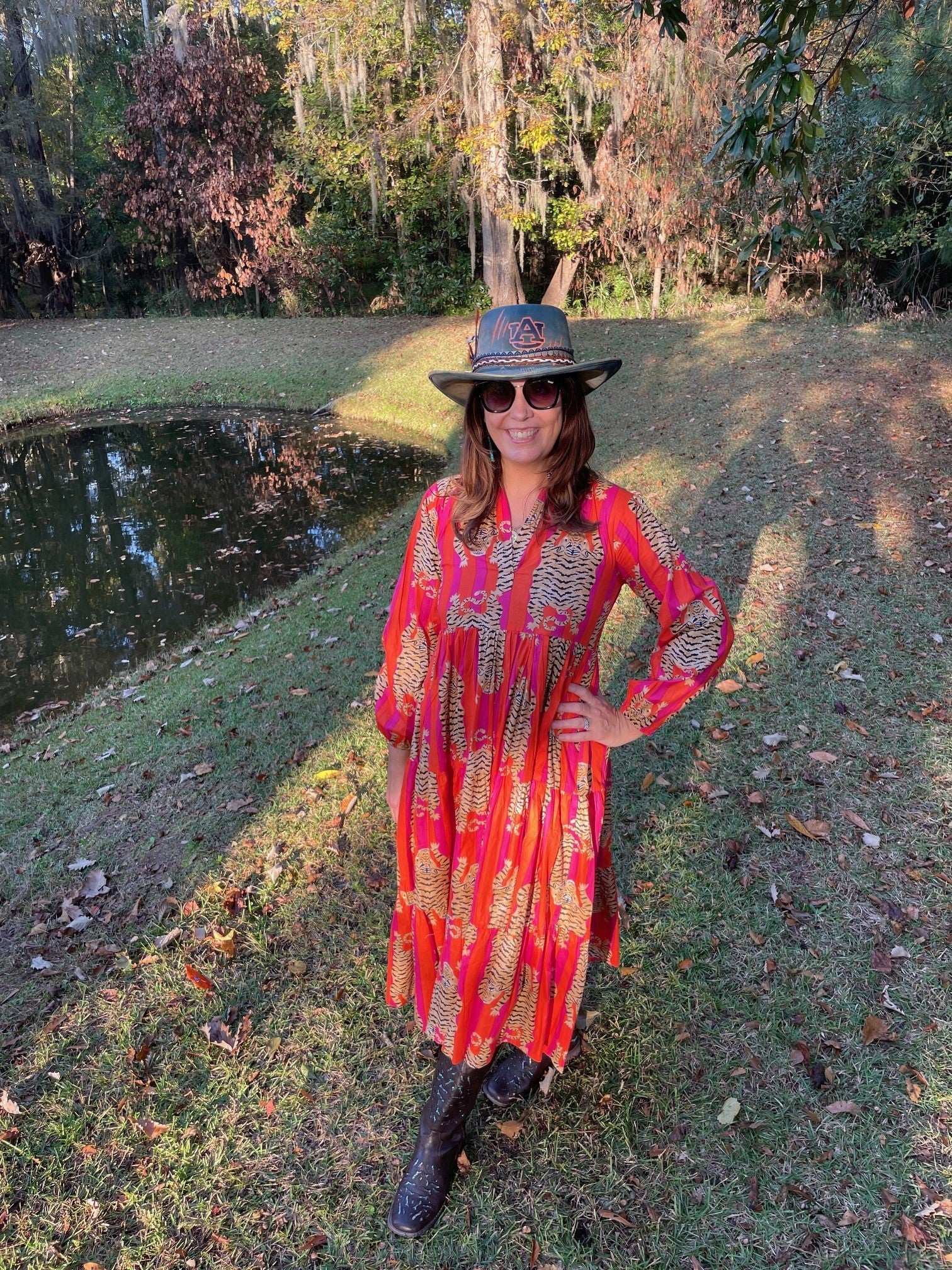 Julie Orange Tiger Dress - The Look By Lucy