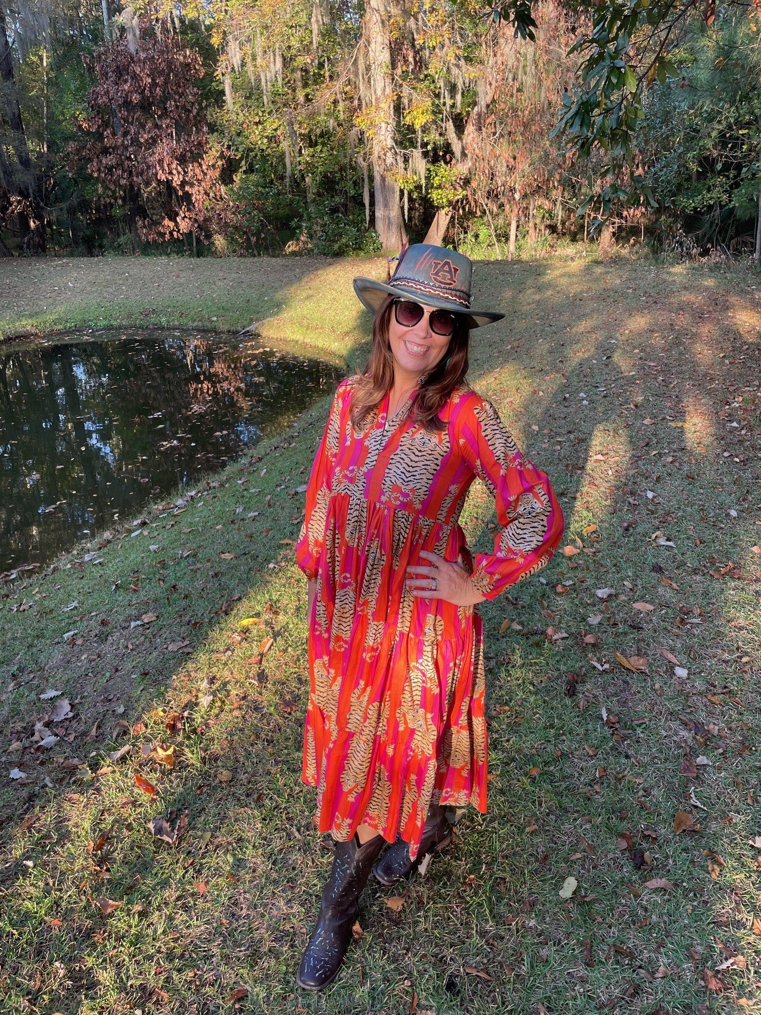 Julie Orange Tiger Dress - The Look By Lucy