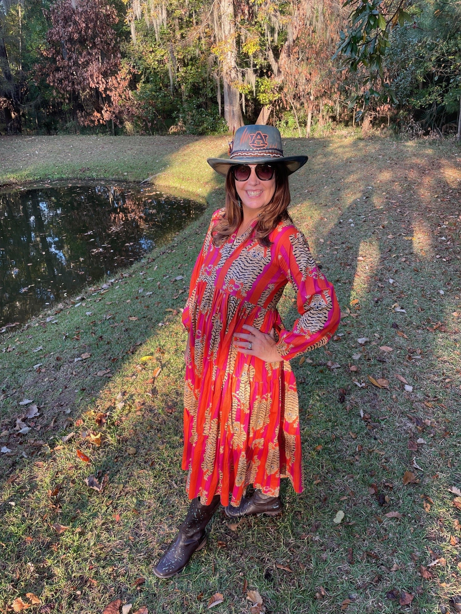 Julie Orange Tiger Dress - The Look By Lucy