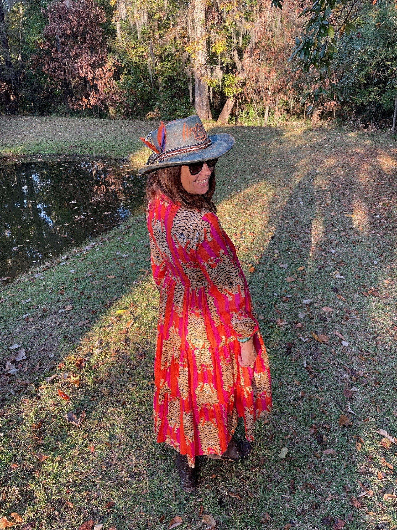 Julie Orange Tiger Dress - The Look By Lucy