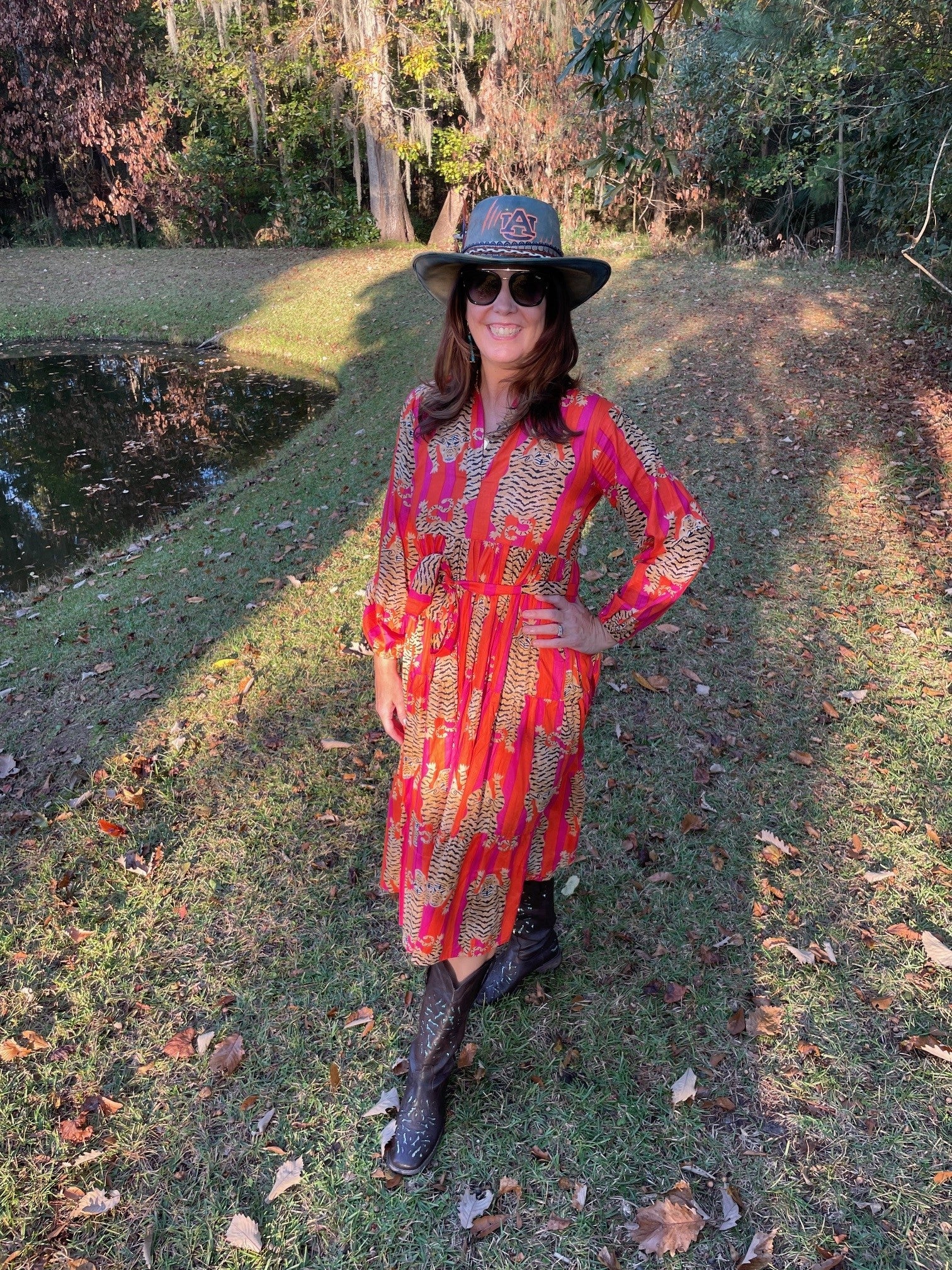 Julie Orange Tiger Dress - The Look By Lucy