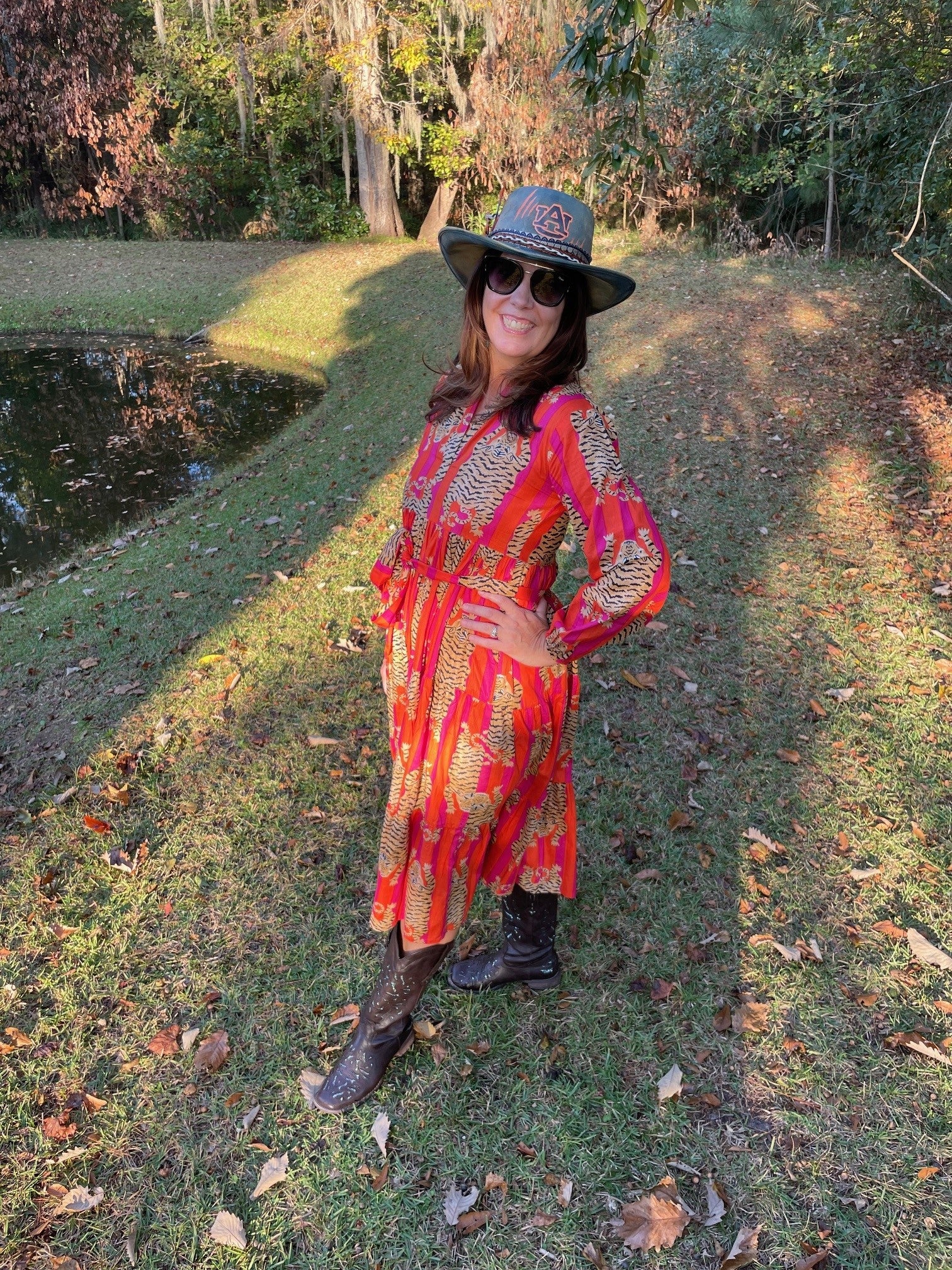 Julie Orange Tiger Dress - The Look By Lucy