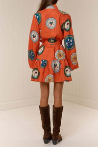 Kennedy Orange Multi Print Shirt Dress