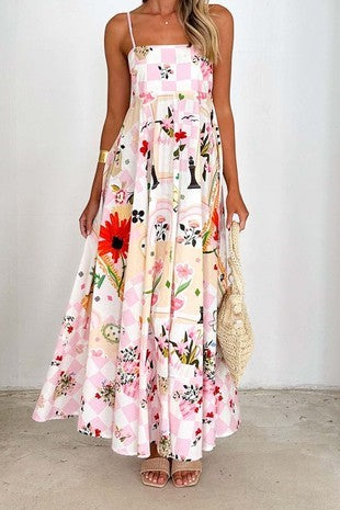 Kristina Pink Multi Print Dress - The Look By Lucy