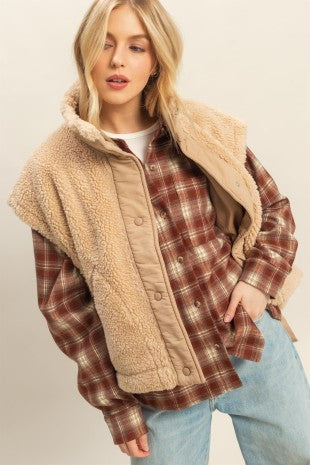 Lainey Beige Sherpa Vest