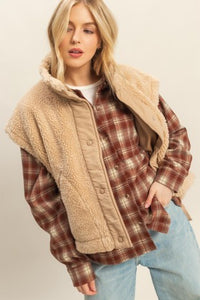 Lainey Beige Sherpa Vest