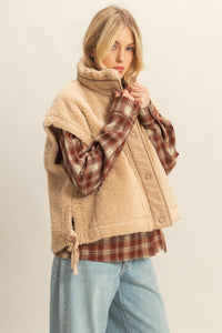 Lainey Beige Sherpa Vest