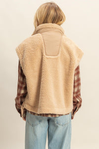 Lainey Beige Sherpa Vest