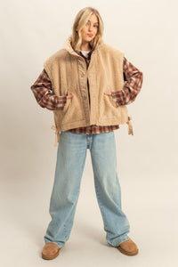 Lainey Beige Sherpa Vest