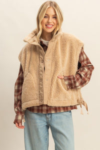 Lainey Beige Sherpa Vest