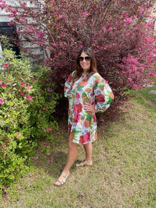 Louie Multi Block Print All Cotton Dress With Pockets