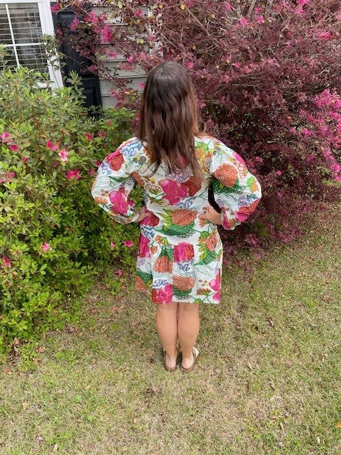 Louie Multi Block Print All Cotton Dress With Pockets