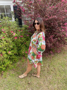 Louie Multi Block Print All Cotton Dress With Pockets