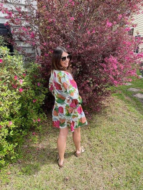 Louie Multi Block Print All Cotton Dress With Pockets