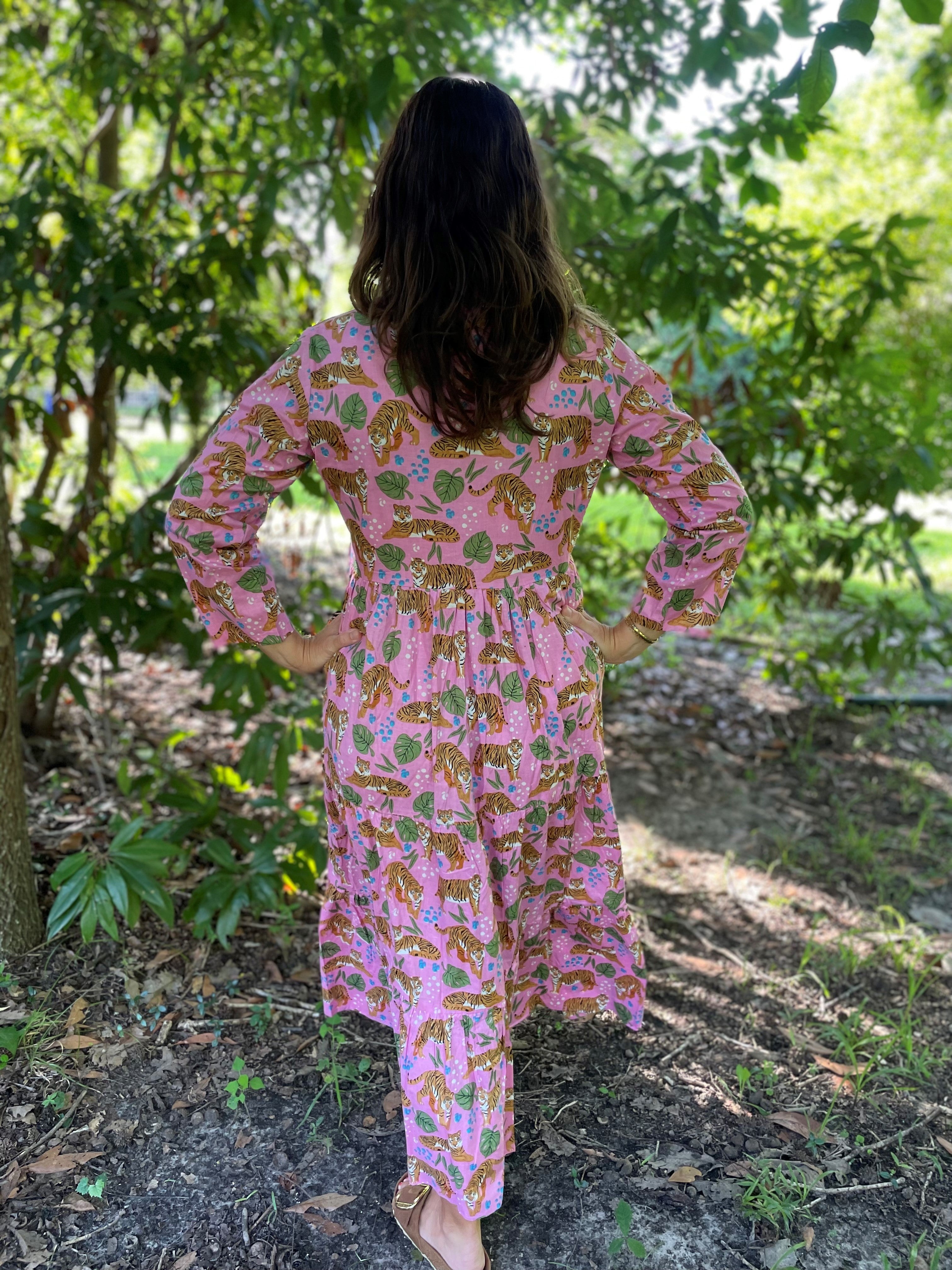 pink tiger print dress Mini Dress Colleen