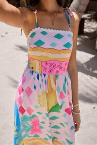 Maggie Pink Multi Print Dress