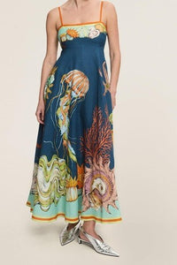 Marina Sea Life Dress With Pockets