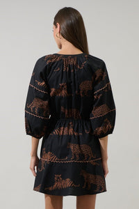 Marlowe Black Tiger/Leopard Dress With Pockets