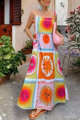 Miller Multi Color Sun Printed Dress - The Look By Lucy