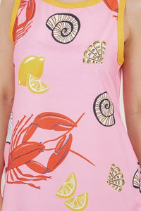 Your My  Lobster Pink A- Line Dress With Pockets