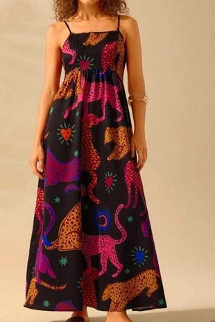 Sammie Black Multi Color Leopard Dress Pre Order ETA SHIP DATE 10/17/25
