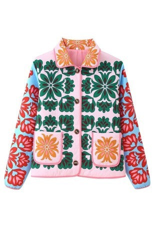 Shelby Printed Quilted Jacket - The Look By Lucy