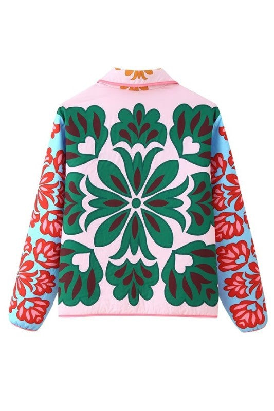 Shelby Printed Quilted Jacket - The Look By Lucy