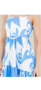 Skylar Blue Sun Print Dress - The Look By Lucy